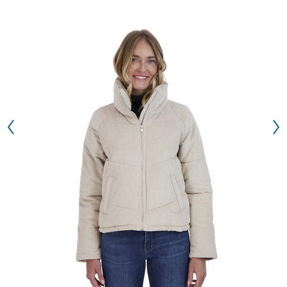 Sebby Jackets & Blazers - Sebby Corduroy Tan Puffer Coat